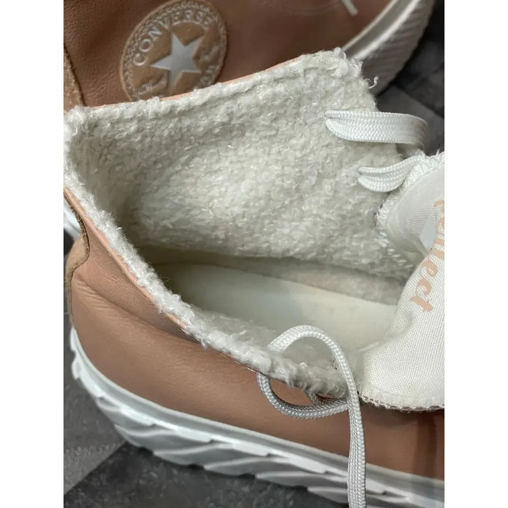 Converse Chuck Taylor Hi Platform Sneakers Leather Sherpa Blush Pink Women's 6.5